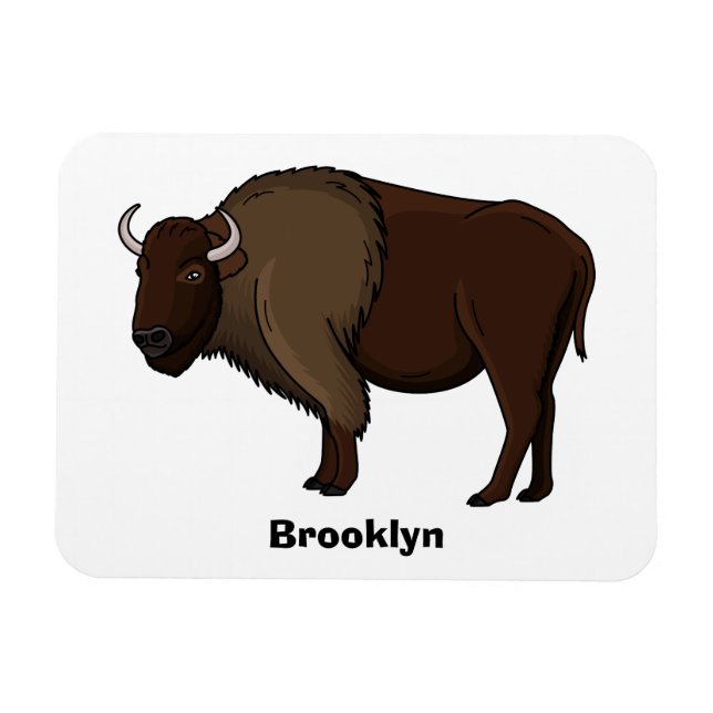 Magnet Flexible Bonne illustration de bison américain (Horizontal)