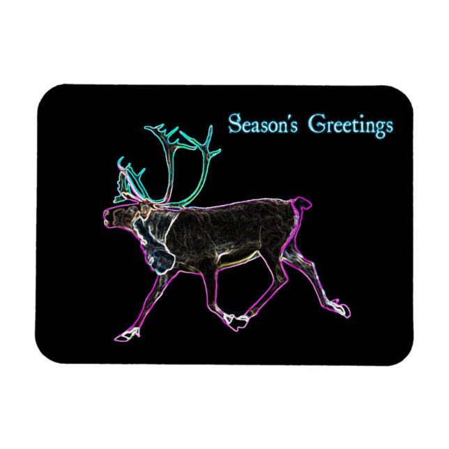Magnet Flexible Bonnes Fêtes - Caribou électrique (Horizontal)
