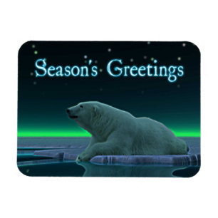 Magnet Flexible Bonnes Fêtes - Ours polaire en bordure de glace