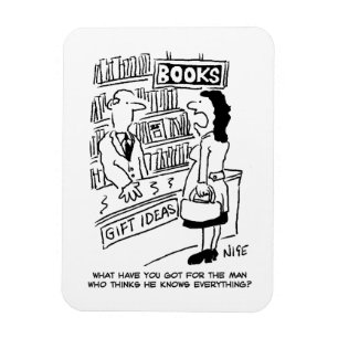 Magnet Flexible Bookshop Customer pose une question à Shopkeeper