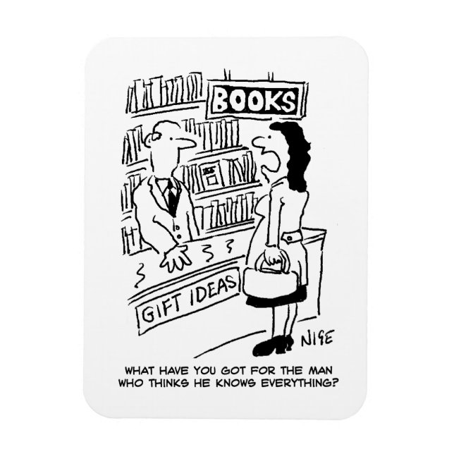 Magnet Flexible Bookshop Customer pose une question au commerçant (Vertical)