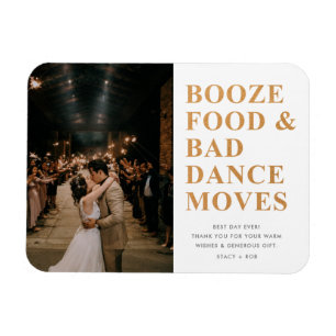 Magnet Flexible Booze Food Mauvaise Danse Déplace Merci Mariage