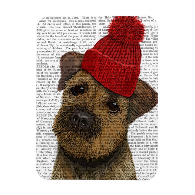 Magnet Flexible Bordure Terrier avec Casquette roux 3 (Vertical)