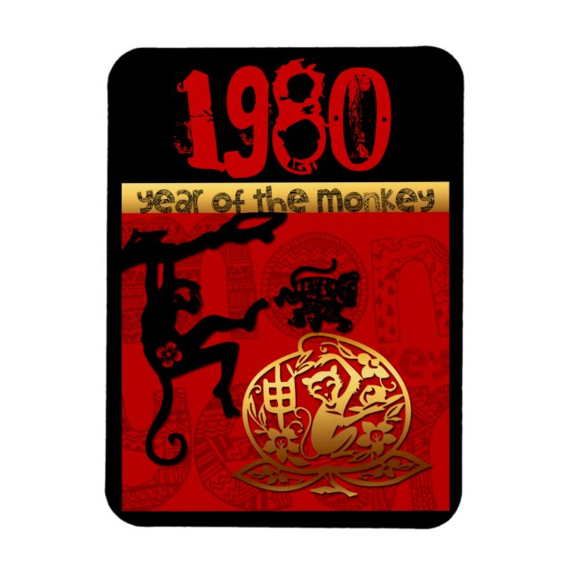 Magnet Flexible Born à Monkey Year 1980 (Vertical)