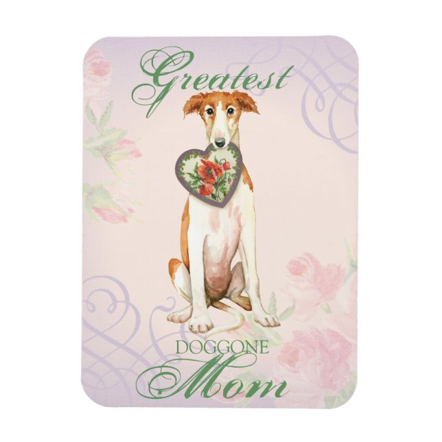 Magnet Flexible Borzoi Heart Maman (Vertical)