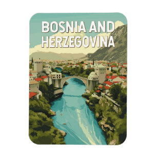 Magnet Flexible Bosnie-Herzégovine Illustration Art Voyage