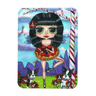 Magnet Flexible Boston Terrier Ballet Ballerina Fairy Big Eyes