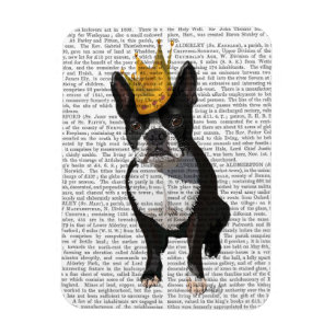 Magnet Flexible Boston Terrier et couronne