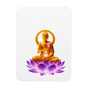 Magnet Flexible Bouddha de méditation Lotus Doré Yoga Spirituel De