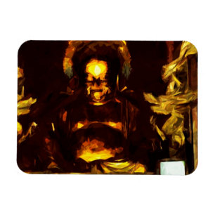 Magnet Flexible Bouddha d'or Kyoto Japon Impressionnisme Abstrait