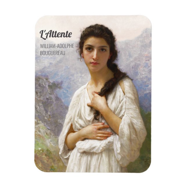 Magnet Flexible Bouguereau L'Attente 1901 Jolie jeune femme (Vertical)