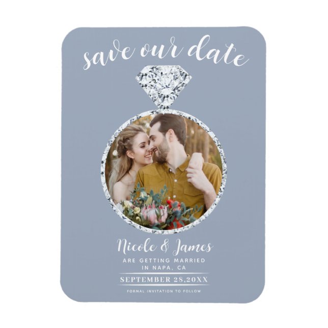 Magnet Flexible Boule en diamant bleu Dusty Photo Enregistrer la d (Vertical)