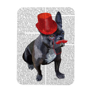 Magnet Flexible Bouledogue français avec le casquette et la