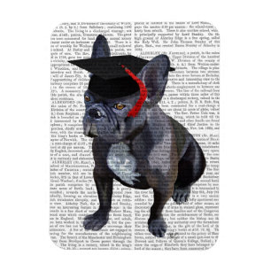 Magnet Flexible Bouledogue français d'obtention du diplôme