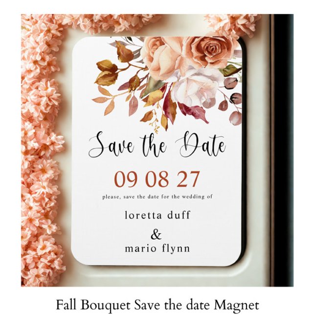 Magnet Flexible Bouquet d'automne Enregistrer la date (Créateur téléchargé)