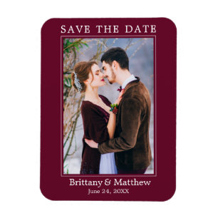 Magnet Flexible Bourgogne minimaliste moderne Sauvez la date