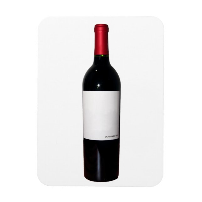 Magnet Flexible Bouteille de vin (Étiquette blanc) Aimant Flexi (Vertical)