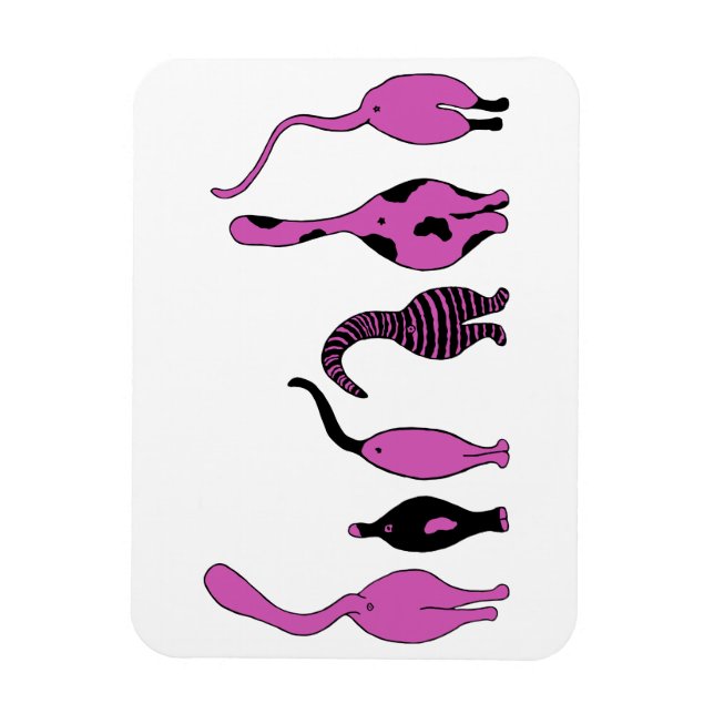 Magnet Flexible Boutons de chat violet (Vertical)