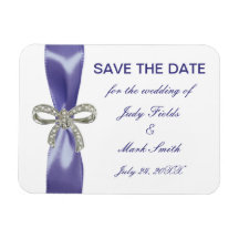 Bow Diamond Bleu Violet Enregistrer l'aimant Date