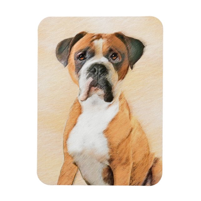 Magnet Flexible Boxer Dog Peinture Non Décroché Art animal origina (Vertical)