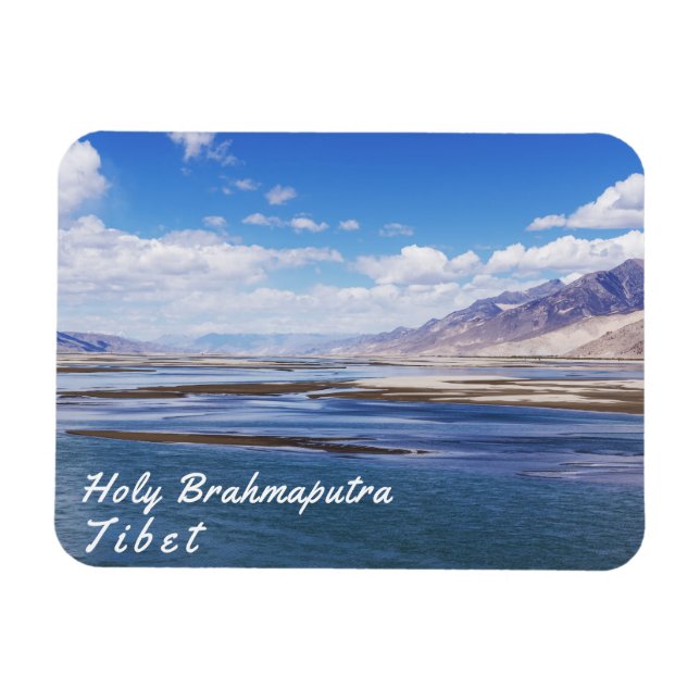 Magnet Flexible Brahmaputra rivière et paysage de montagne - Tibet (Horizontal)