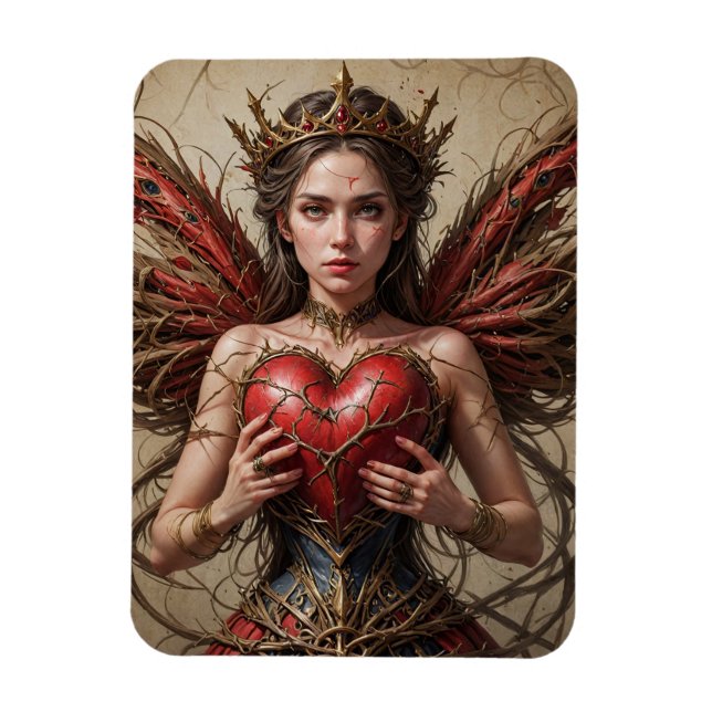 Magnet Flexible Brambles de coeur rouge fée (Vertical)