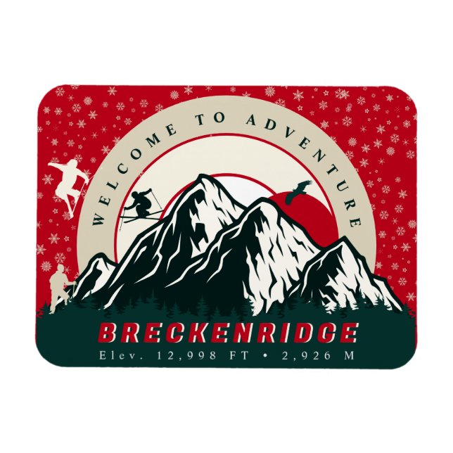 Magnet Flexible Breckenridge Colorado Drapeau Montagne Ski Souveni (Horizontal)