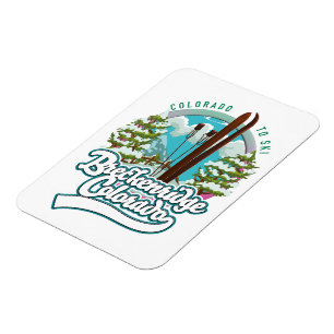 Magnet Flexible Breckenridge, Colorado logo Vintage de ski