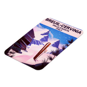 Magnet Flexible Breuil-Cervinia, Valle d’Aosta, italie, affiche de