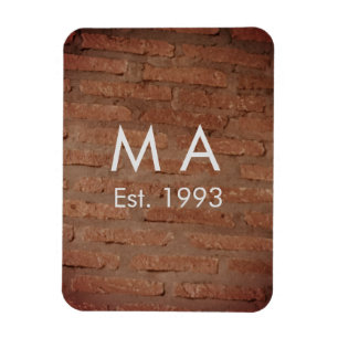 Magnet Flexible Brique de pierre rustique marron ajouter nom lettr