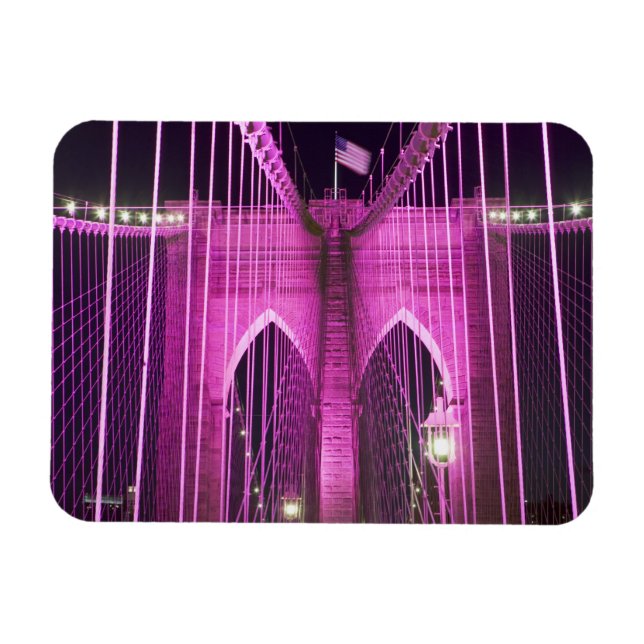 Magnet Flexible Brooklyn Bridge Lit Purple (Horizontal)