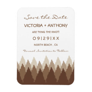 Magnet Flexible Brown Forest Range Woodland Wedding Enregistrer La