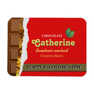 Magnet Flexible Brown réaliste & Valentines rouges Chocolat amusan