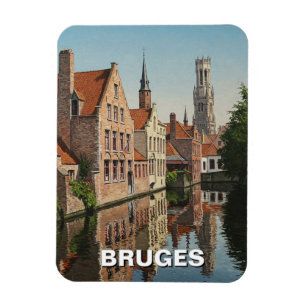 Magnet Flexible Bruges Belgique Travel Souvenir Vintage