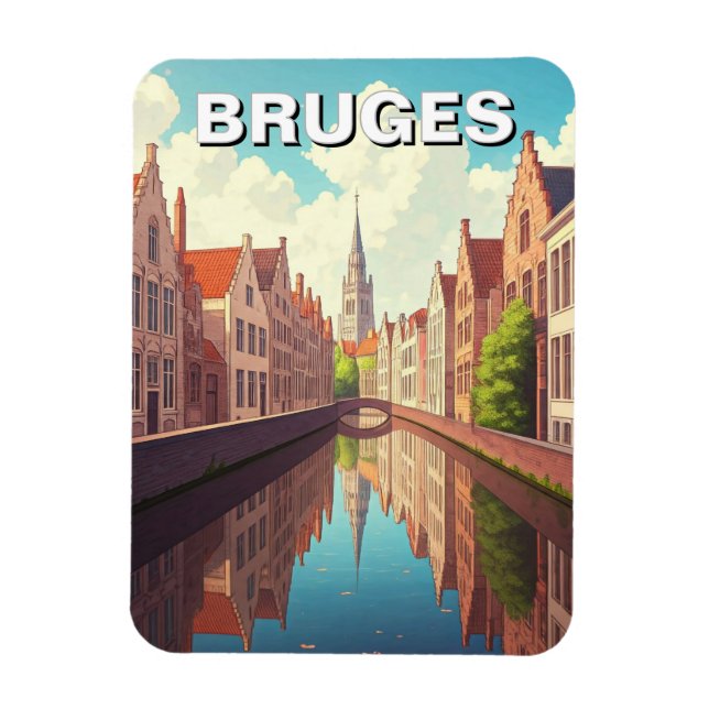 Magnet Flexible Bruges Belgique Voyage Souvenir (Vertical)