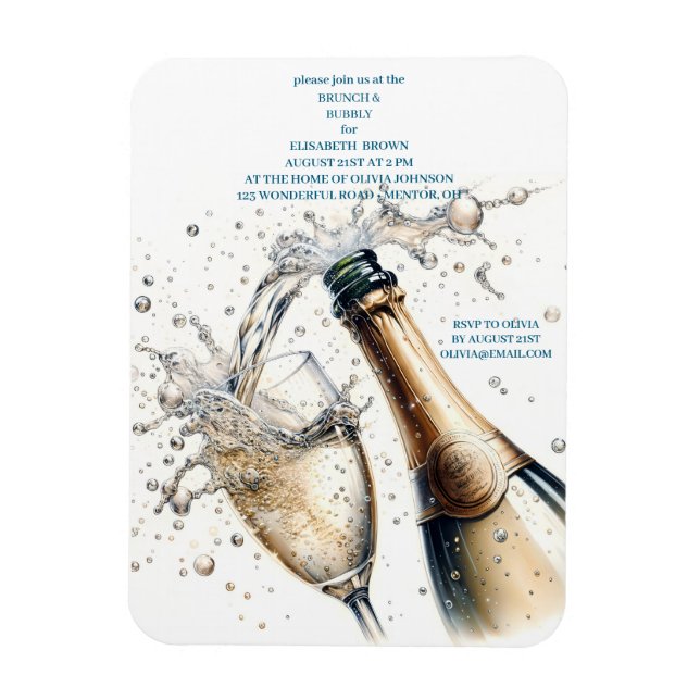 Magnet Flexible Brunch et Mariage à bulles (Vertical)