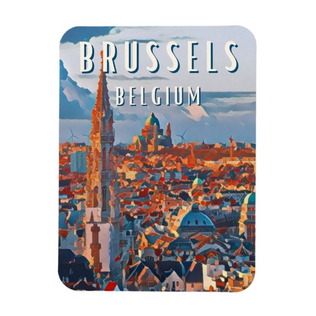 Magnet Flexible Bruxelles, la capitale de la Belgique et d'Europe (Vertical)