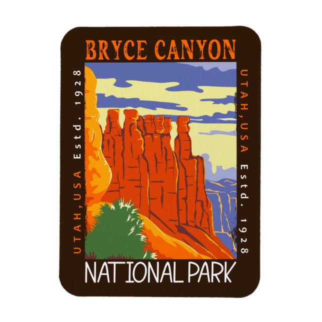 Magnet Flexible Bryce Canyon National Park Utah en état de détress (Vertical)
