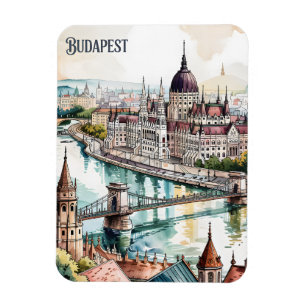 Magnet Flexible Budapest Hongrie Parlement Rivière Danube Skyline