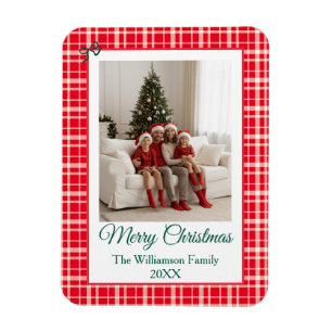 Magnet Flexible Buffalo Check Style Cadre photo Joyeux Noël