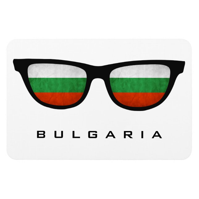 Magnet Flexible Bulgaria Shades texte et aimant couleur personnali (Horizontal)