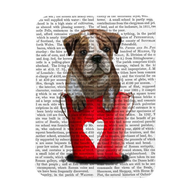 Magnet Flexible Bulldog Bucket Of Love Red (Vertical)