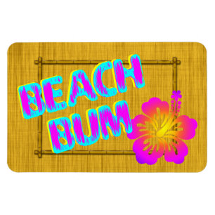 Magnet Flexible Bum De Plage Drôle Dire Aimant Fleur Rose
