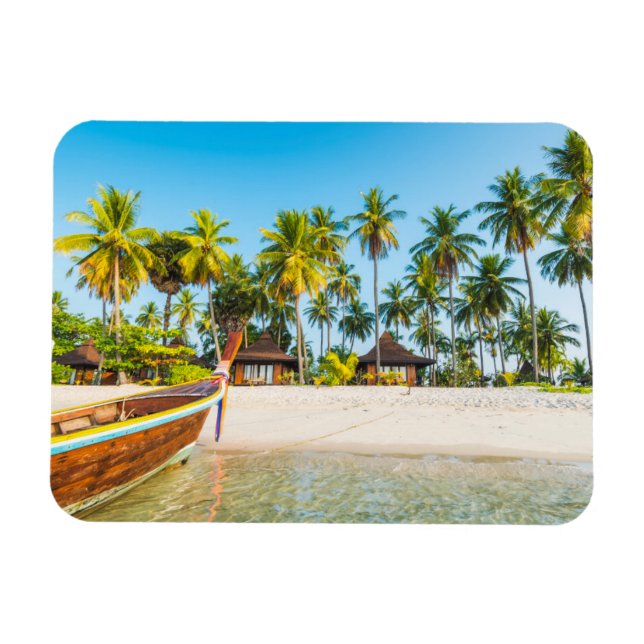 Magnet Flexible Bungalows de la station touristique sur la plage | (Horizontal)