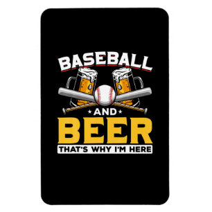 Magnet Flexible Buveur de bière Baseball Humour de bière Anniversa