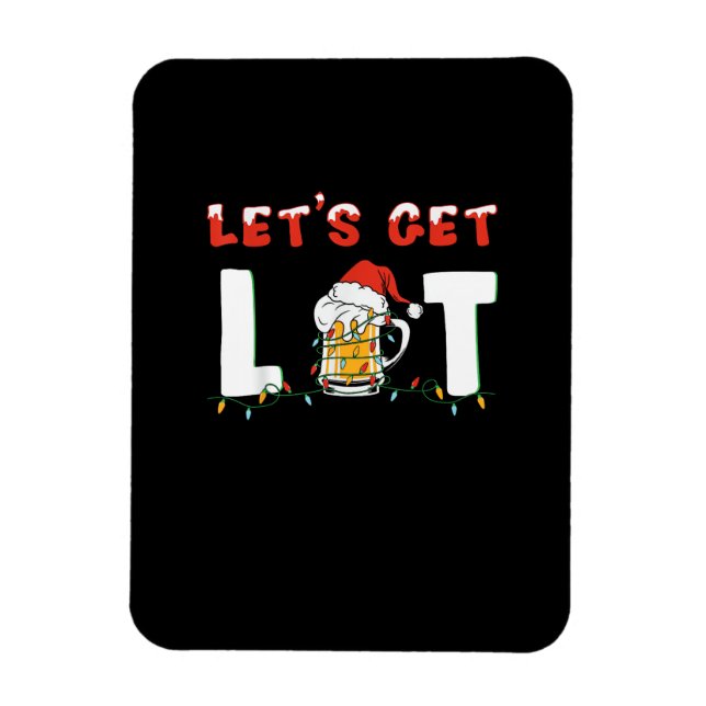 Magnet Flexible Buvons Lit Bière Santa Hat Noël Li (Vertical)