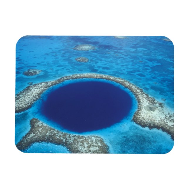 Magnet Flexible CA, Belize. Vue aérienne du trou bleu (diamètre (Horizontal)