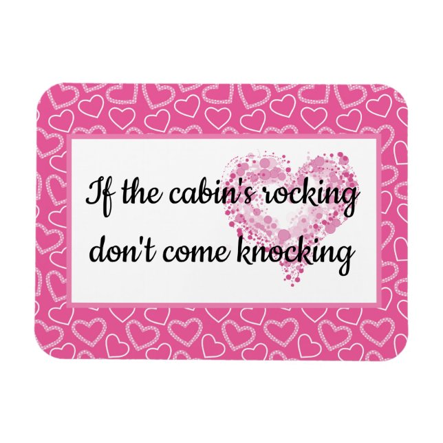 Magnet Flexible Cabine Lune de miel Pink Hearts Cruise Funny Cabin (Horizontal)
