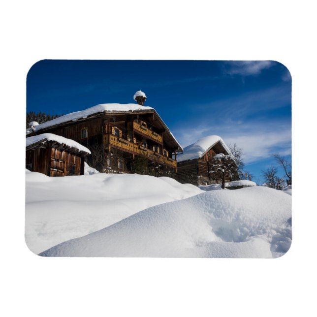 Magnet Flexible Cabines traditionnels en bois de neige (Horizontal)