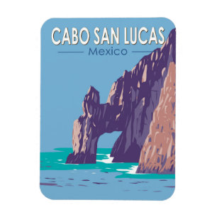 Magnet Flexible Cabo San Lucas Arch Mexique Travel Art Vintage